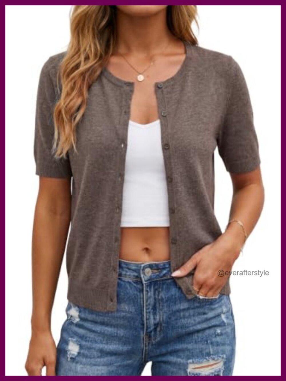 Wool Blend Cropped Cardigan Sweater Women's Short Sleeve Button Down